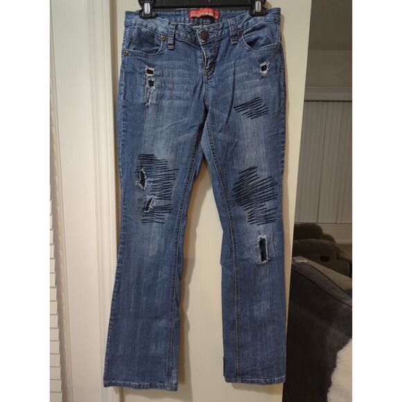 Ana De Jeans Distressed Stitched, Patched Boot Cut Vintage Jeans size 9 - Picture 1 of 6